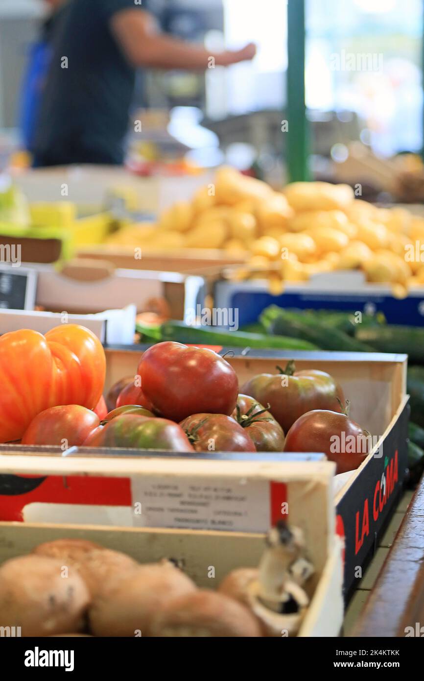 Mercato al coperto - Les Sables d'Olonne, Francia Foto Stock