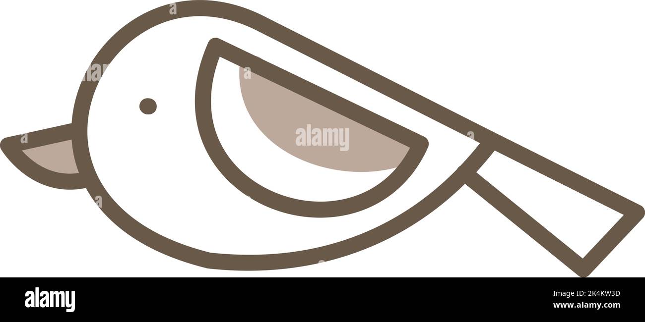 Piccolo uccello marrone, illustrazione, vettore su sfondo bianco. Illustrazione Vettoriale