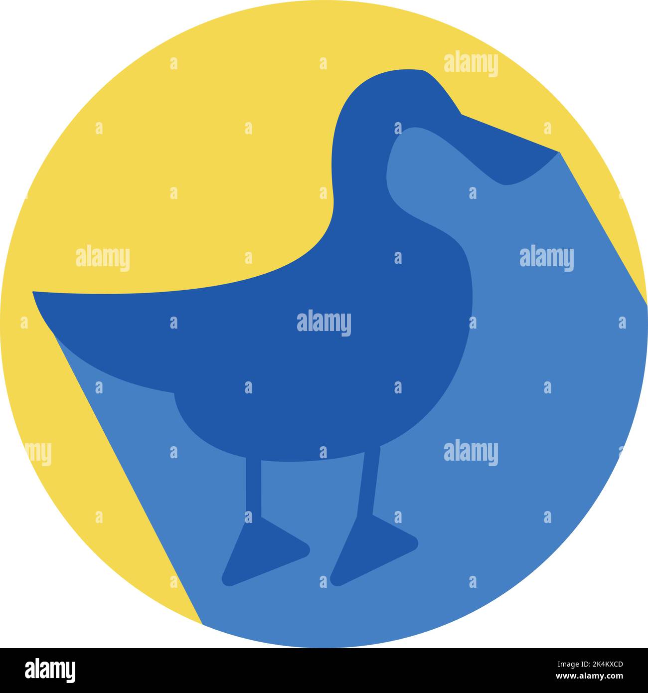 Anatra blu, illustrazione, vettore su sfondo bianco. Illustrazione Vettoriale