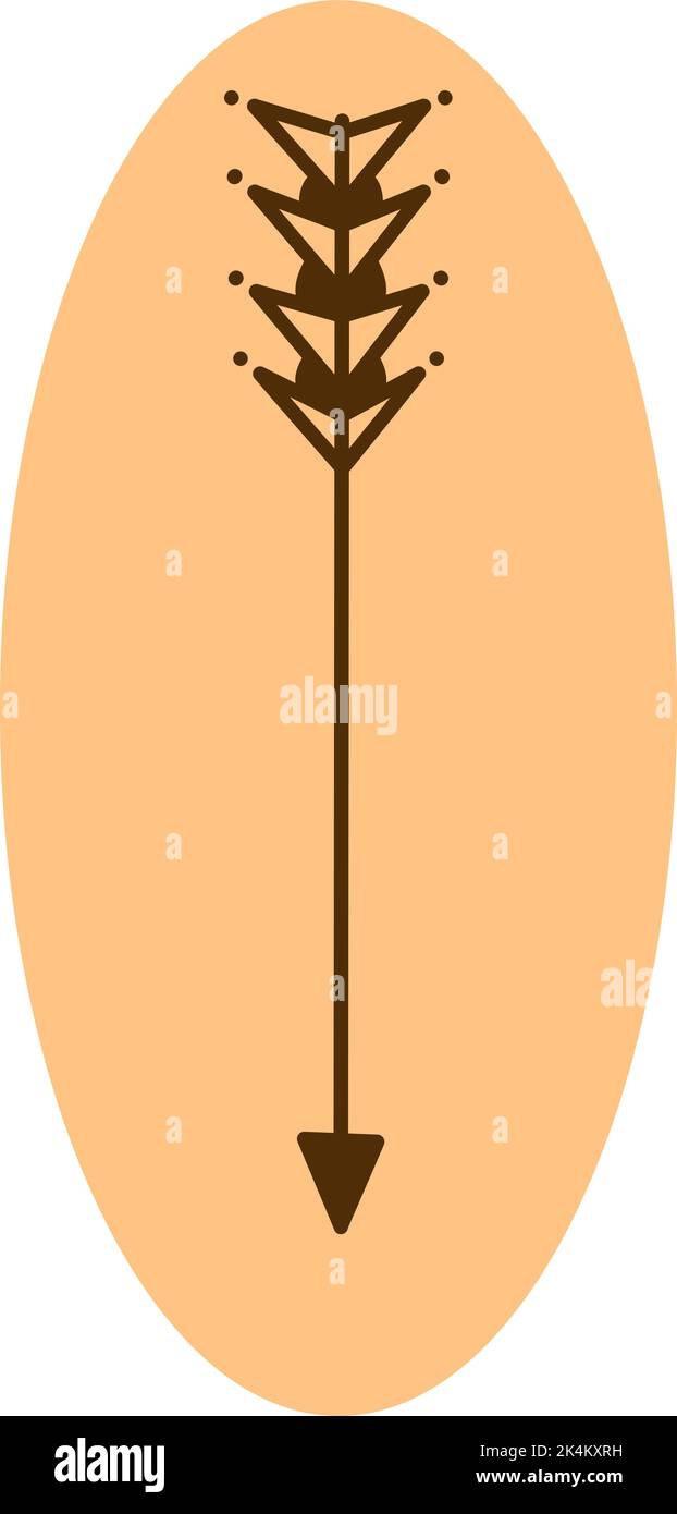 Freccia guerriero, illustrazione, vettore su sfondo bianco. Illustrazione Vettoriale