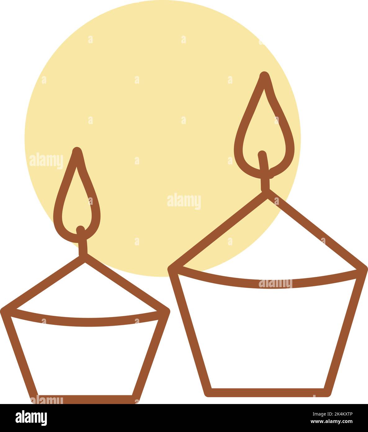 Candele romantiche, illustrazione, vettore su sfondo bianco. Illustrazione Vettoriale