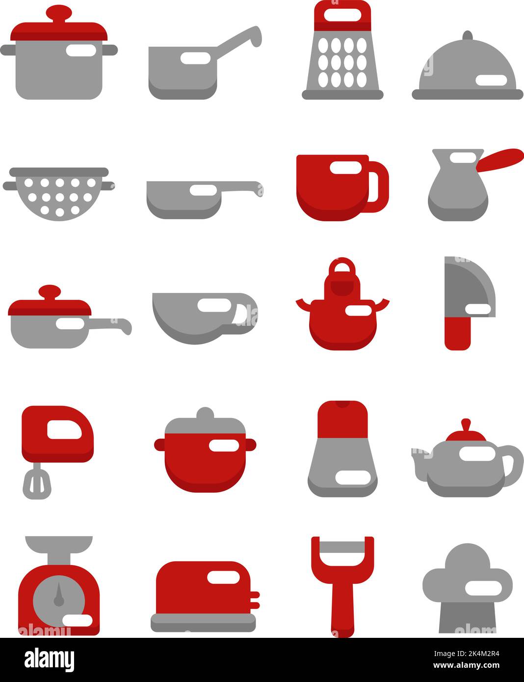 Forniture per cucinare, illustrazione, vettore su sfondo bianco. Illustrazione Vettoriale