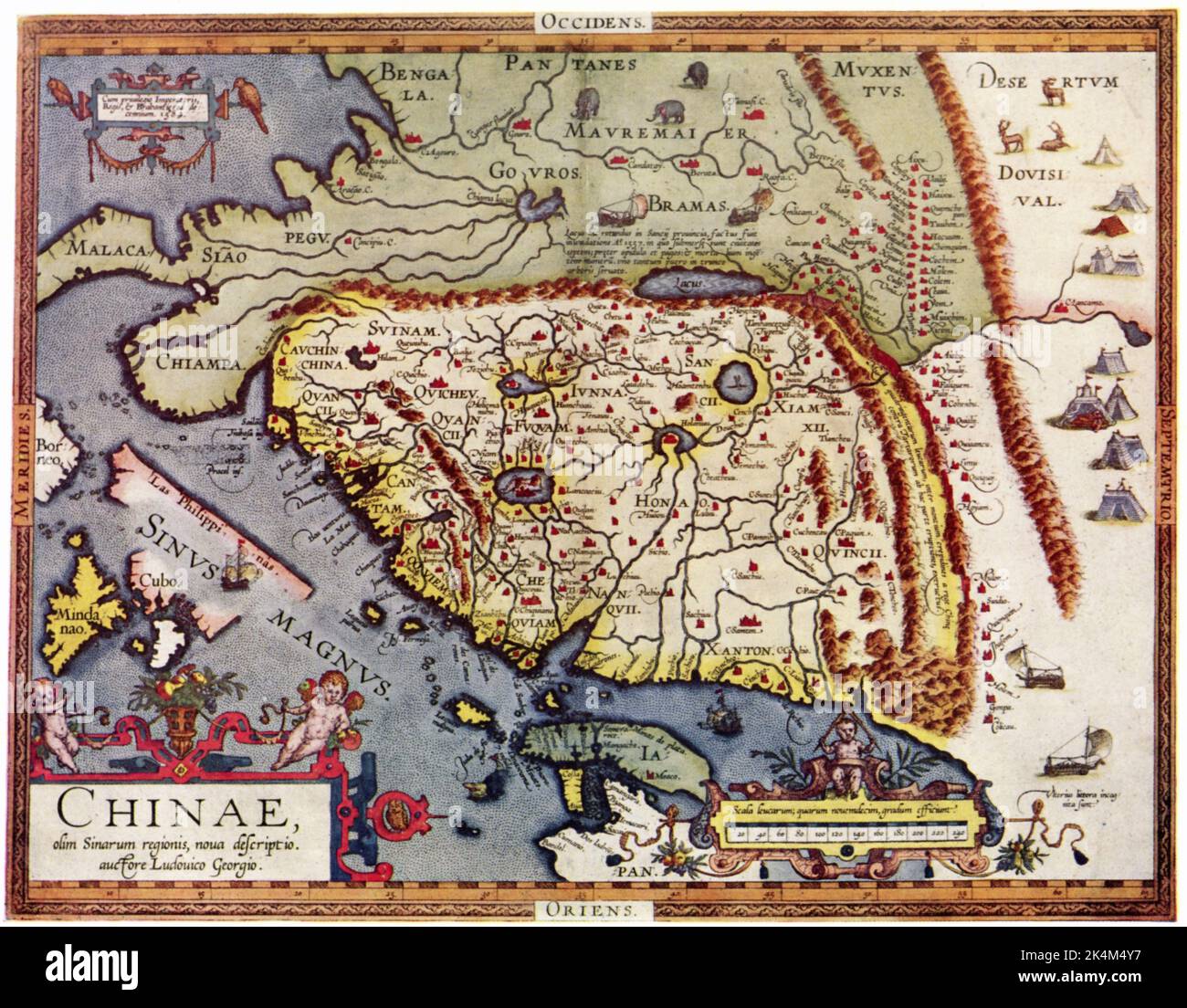Mappa della Cina, 1584. Di Luiz Jorge de Barbuda (c1564-c1613). Dal Theatrum Orbis Terrarum, pubblicato da Abraham Ortelius (1527-1598), 1584. Foto Stock