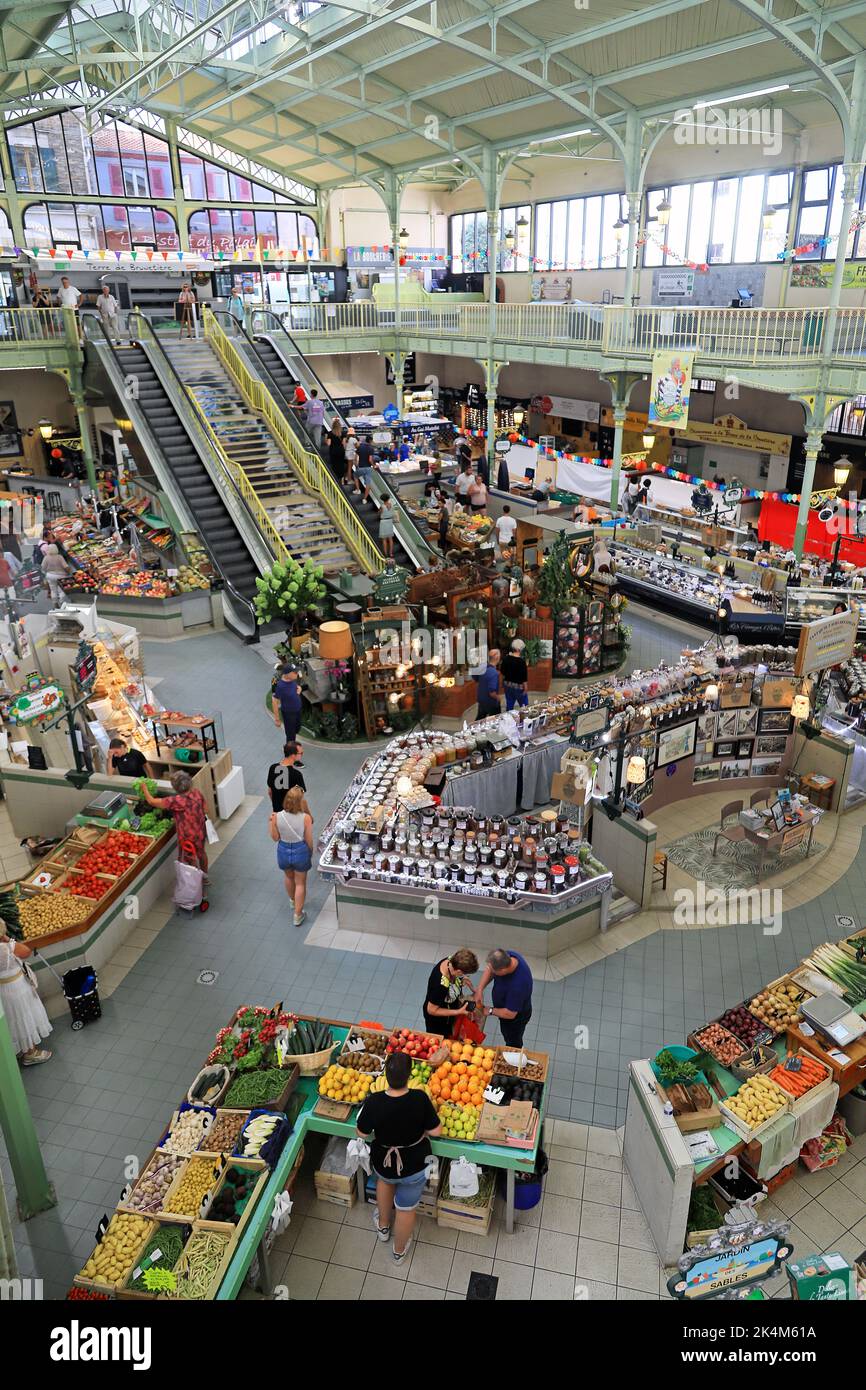Mercato al coperto - Les Sables d'Olonne, Francia Foto Stock