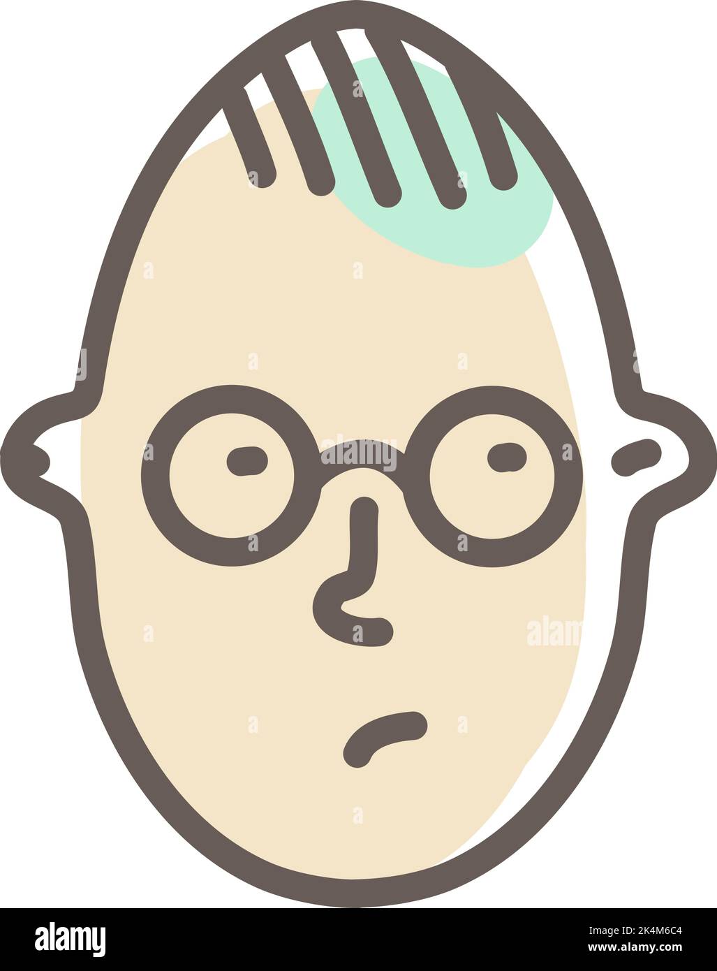 Nonno con vetri rotondi, illustrazione, vettore su sfondo bianco. Illustrazione Vettoriale