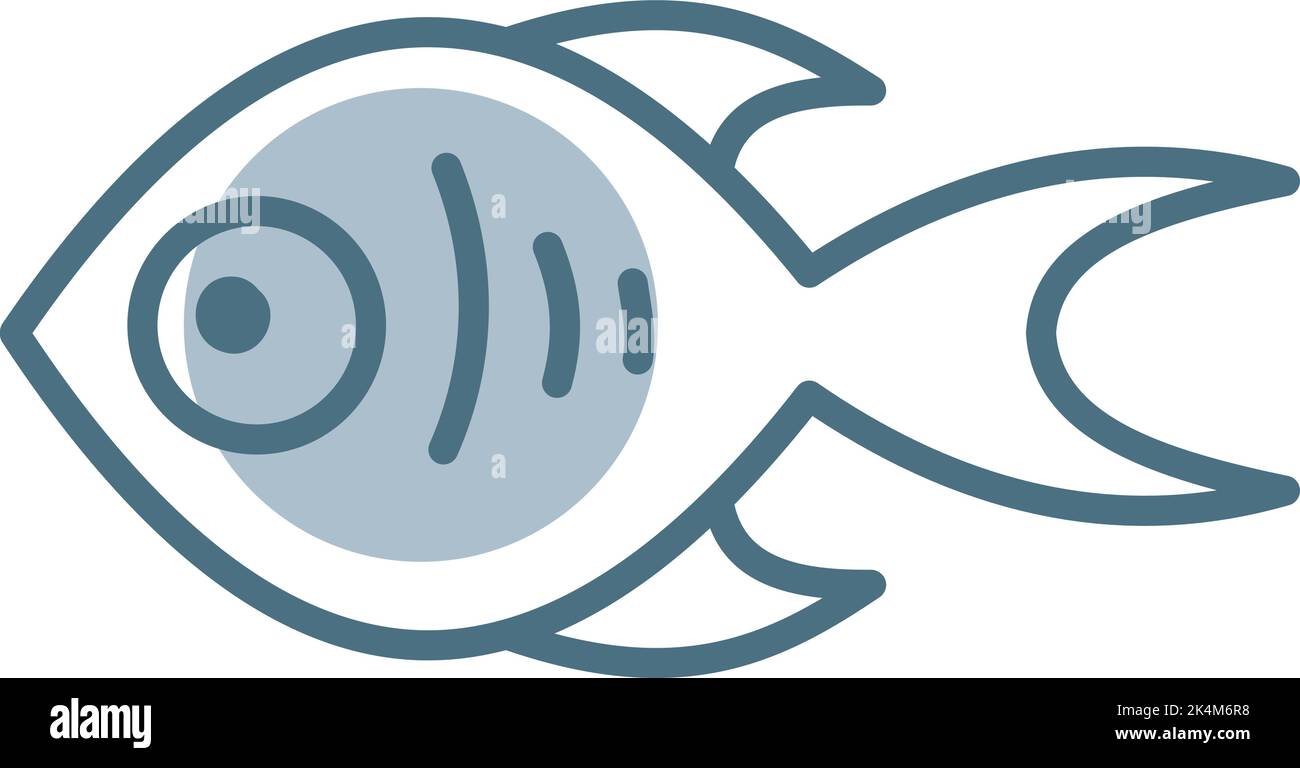 Pesce azzurro, illustrazione, vettore su sfondo bianco. Illustrazione Vettoriale