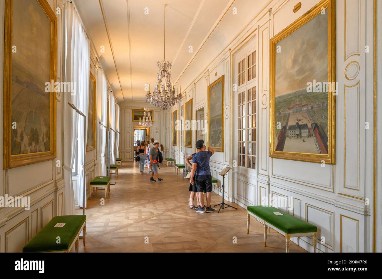 La Galleria Sud all'interno del Palazzo di Nymphenburg (Schloss Nymphenburg), Monaco, Baviera, Germania Foto Stock