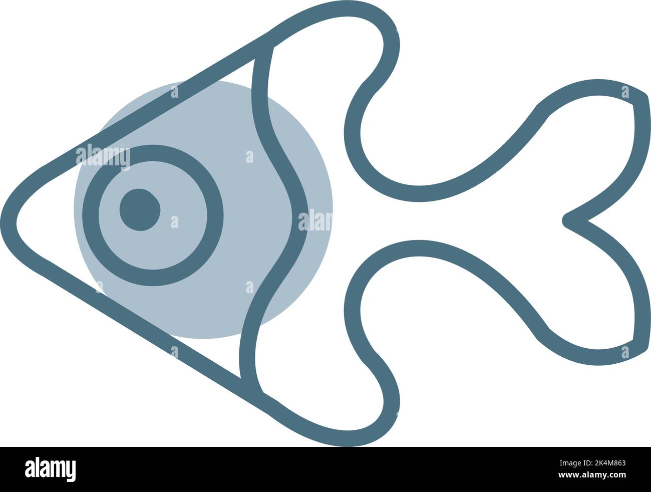 Piccolo pesce azzurro, illustrazione, vettore su sfondo bianco. Illustrazione Vettoriale