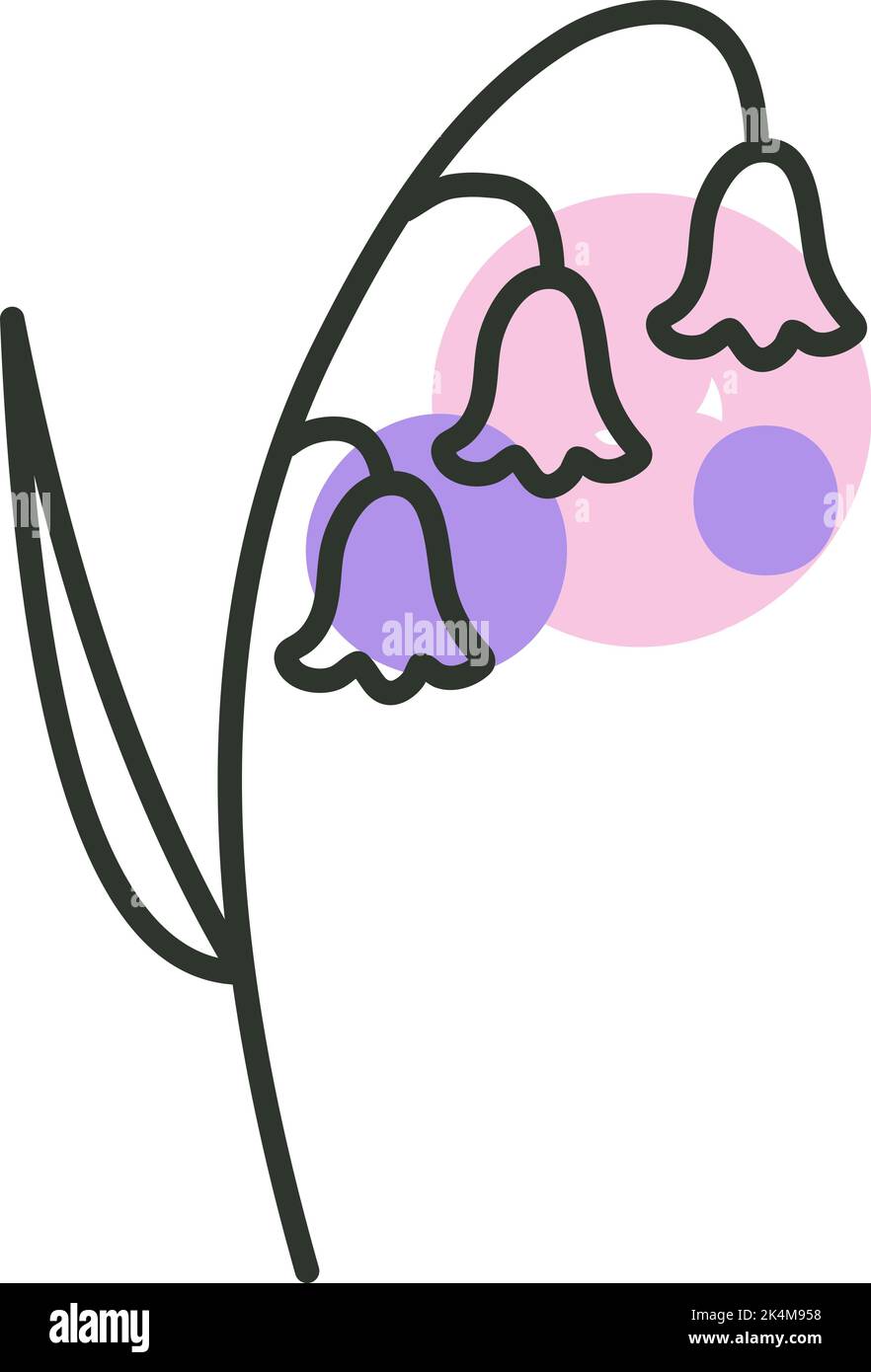 Tre fiori tristi, illustrazione, vettore su sfondo bianco. Illustrazione Vettoriale