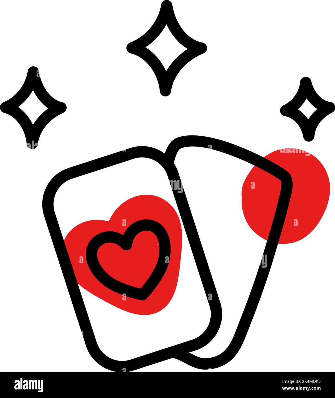 Carte magiche, illustrazione, vettore su sfondo bianco. Illustrazione Vettoriale