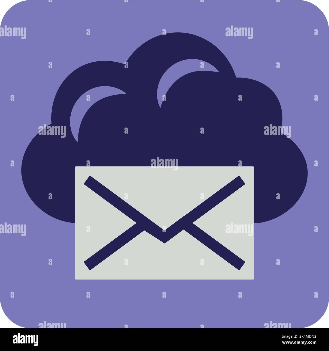 Nuvola con inviluppo, illustrazione, vettore su sfondo bianco. Illustrazione Vettoriale