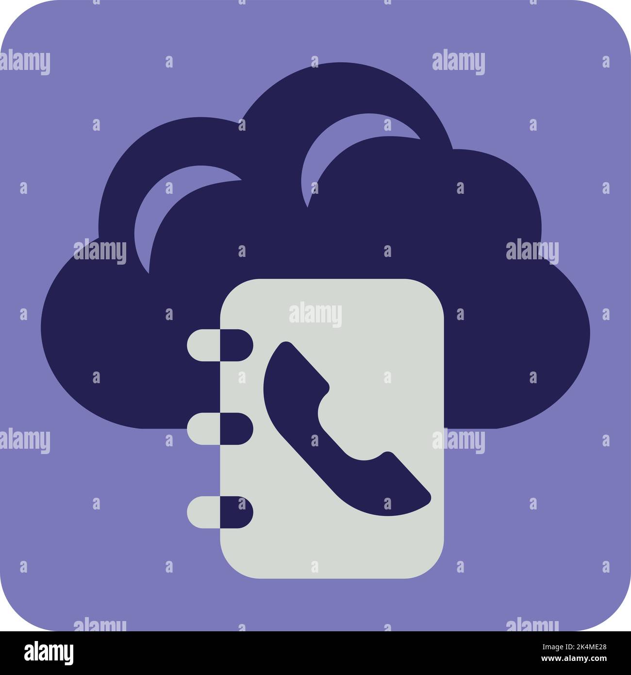 Nuvola con rubrica, illustrazione, vettore su sfondo bianco. Illustrazione Vettoriale