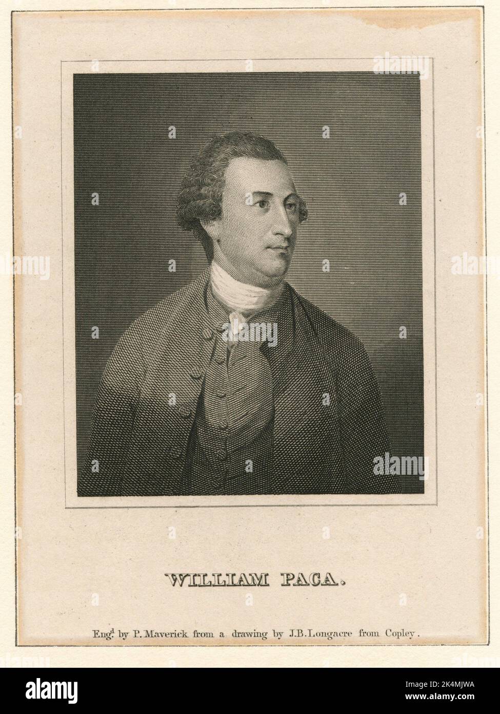 William Paca. Maverick, Peter (1780-1831) (incisore) Longacre, James Barton (1794-1869) (artista) Copley, John Singleton (1738-1815) (artista). Il Foto Stock