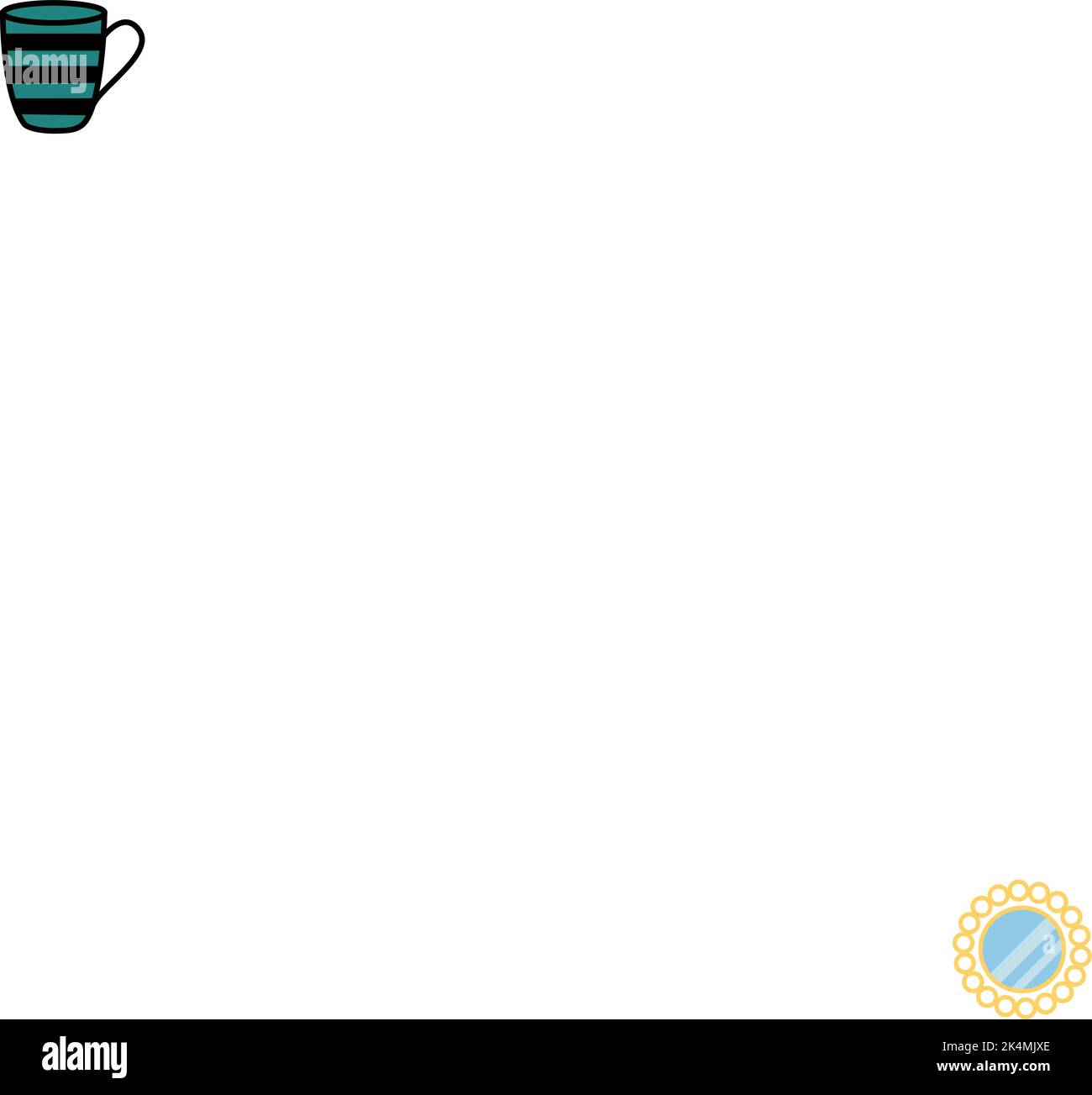 Specchio circolare sulla parete, illustrazione, vettore su sfondo bianco. Illustrazione Vettoriale