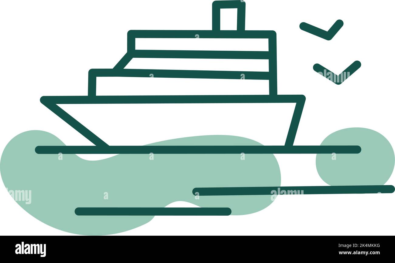 Nave a vela, illustrazione, vettore su sfondo bianco. Illustrazione Vettoriale