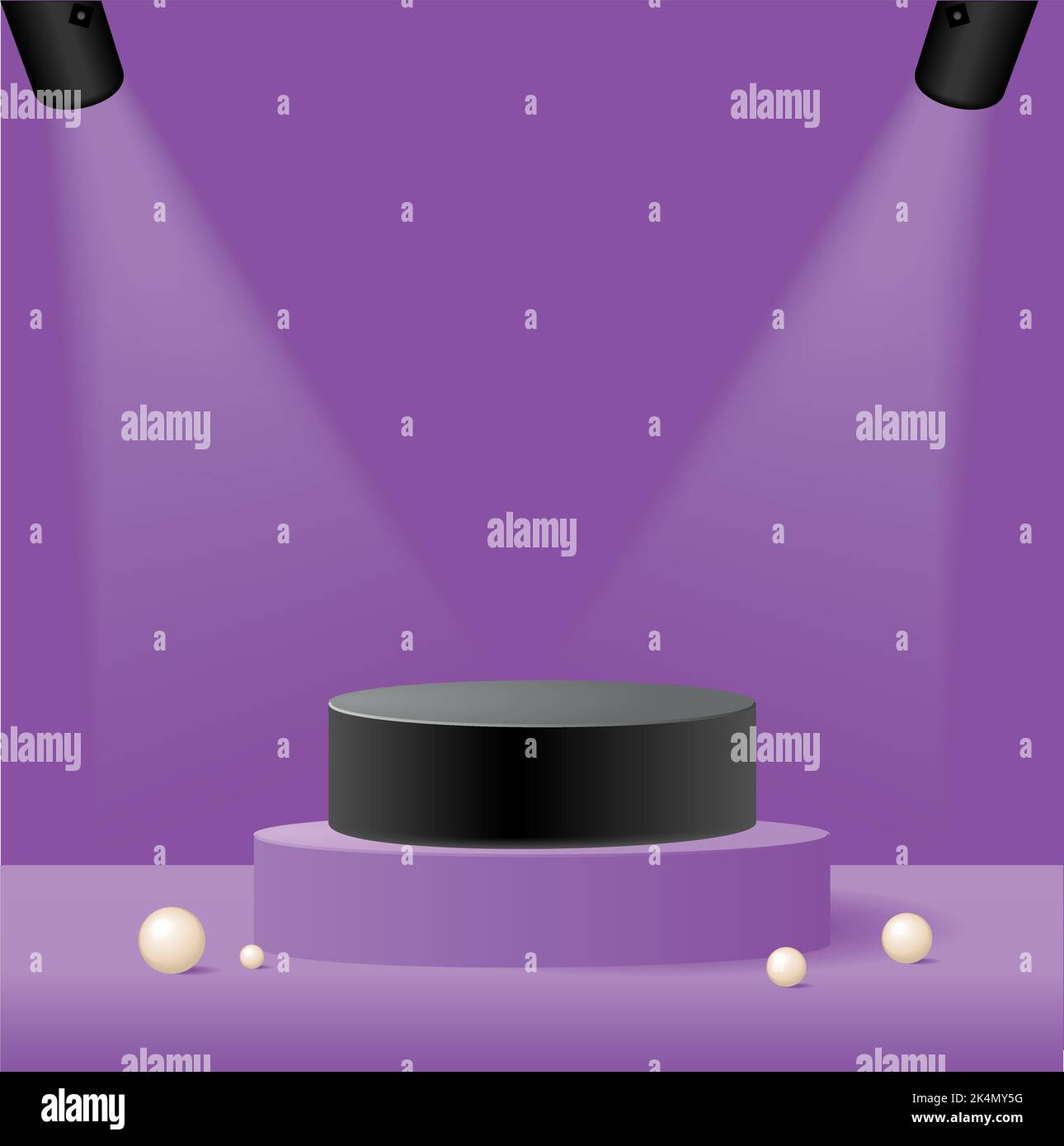 Astratto crema 3D camera con set di cilindri realistici piedistallo podio. Elemento forme geometriche. Scena minima per la presentazione del prodotto. Tavola rotonda per vetrina Illustrazione Vettoriale