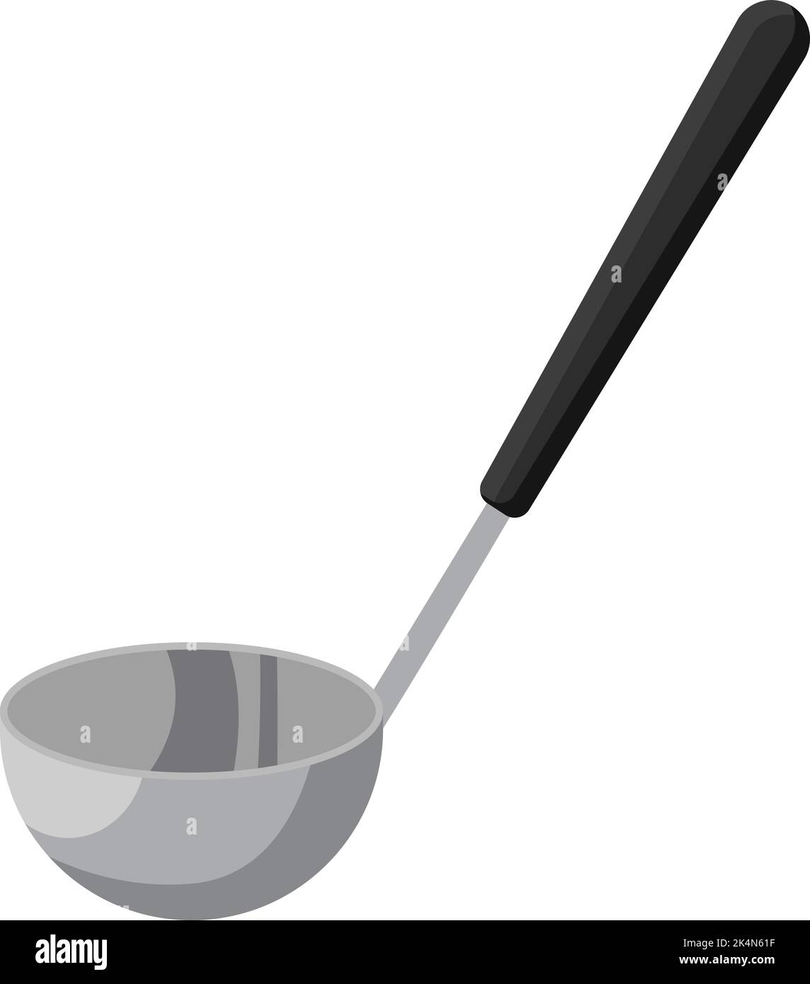 Paddle con manico nero, illustrazione, vettore su sfondo bianco. Illustrazione Vettoriale