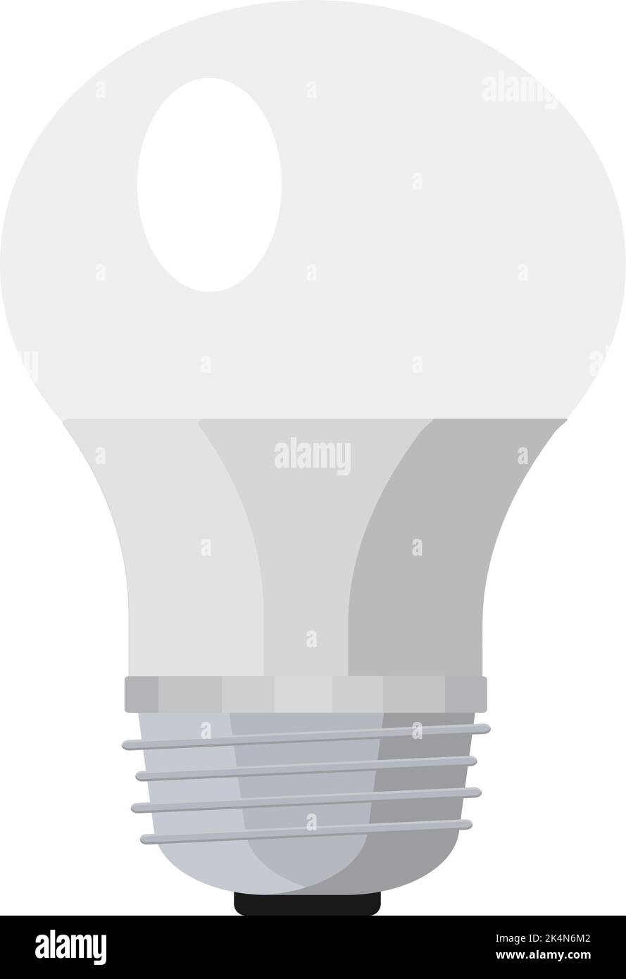 Lampadina a ledb bianca, illustrazione, vettore su sfondo bianco. Illustrazione Vettoriale