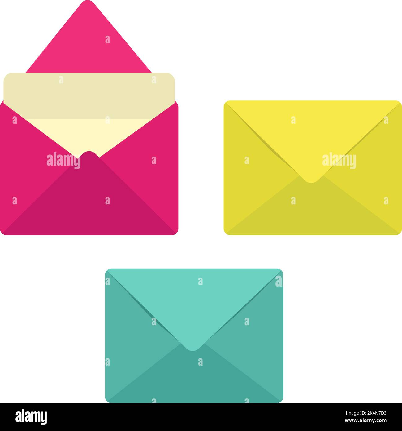 Lettere colorate, illustrazione, vettore su sfondo bianco. Illustrazione Vettoriale