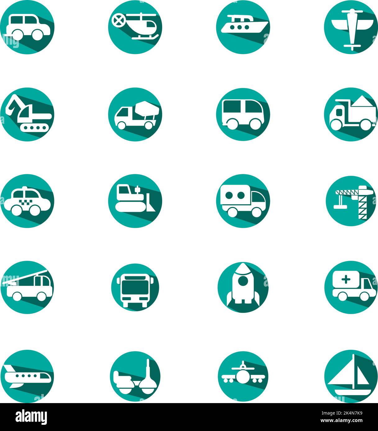 Pacchetto icone veicoli, illustrazione, vettore su sfondo bianco. Illustrazione Vettoriale