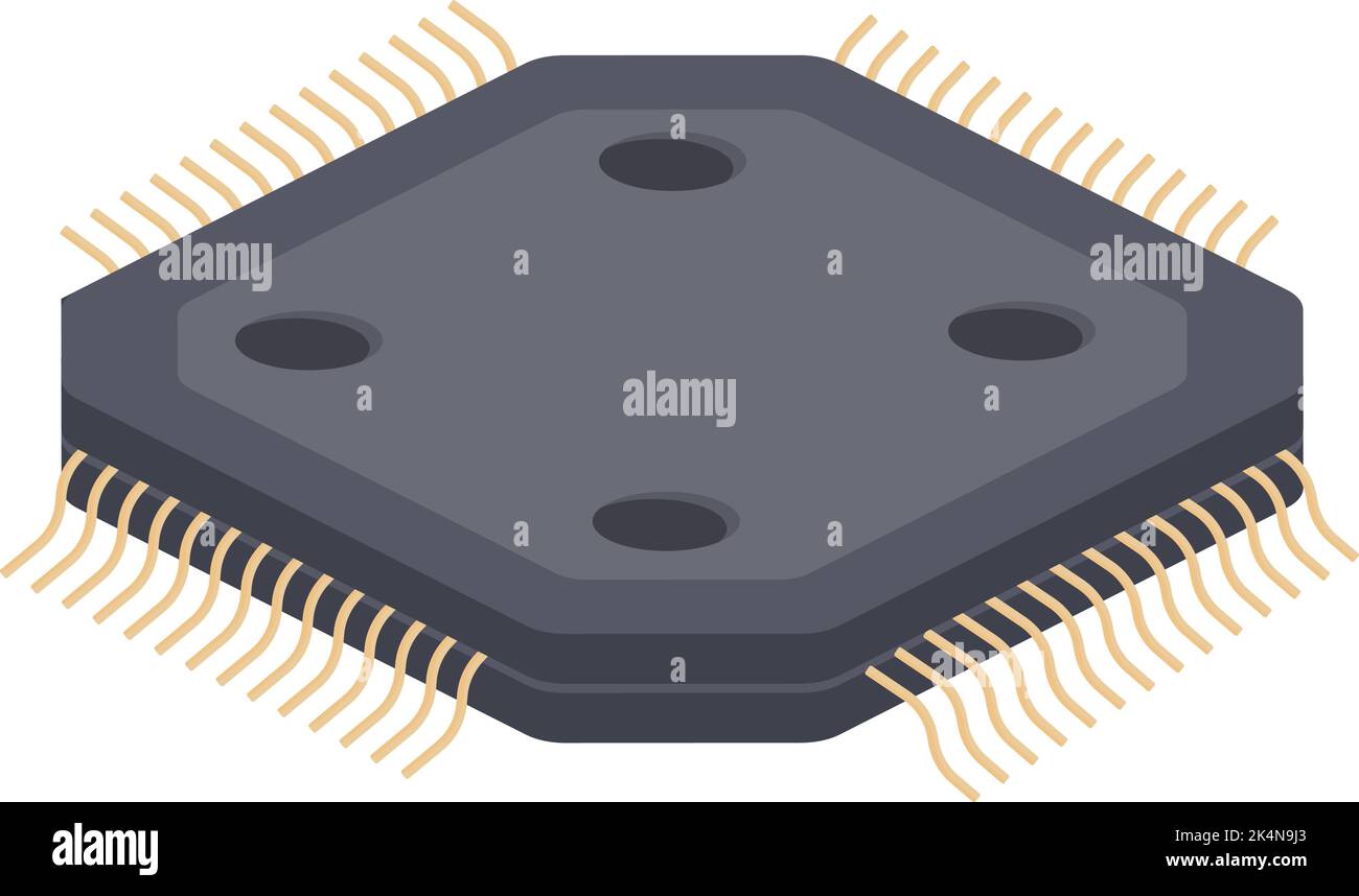 Micro chip, illustrazione, vettore su sfondo bianco. Illustrazione Vettoriale