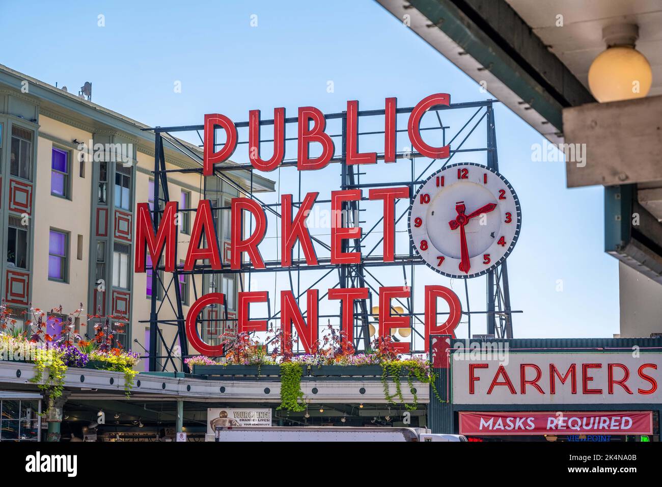 Un mercato di beni deperibili a Seattle, Washington Foto Stock