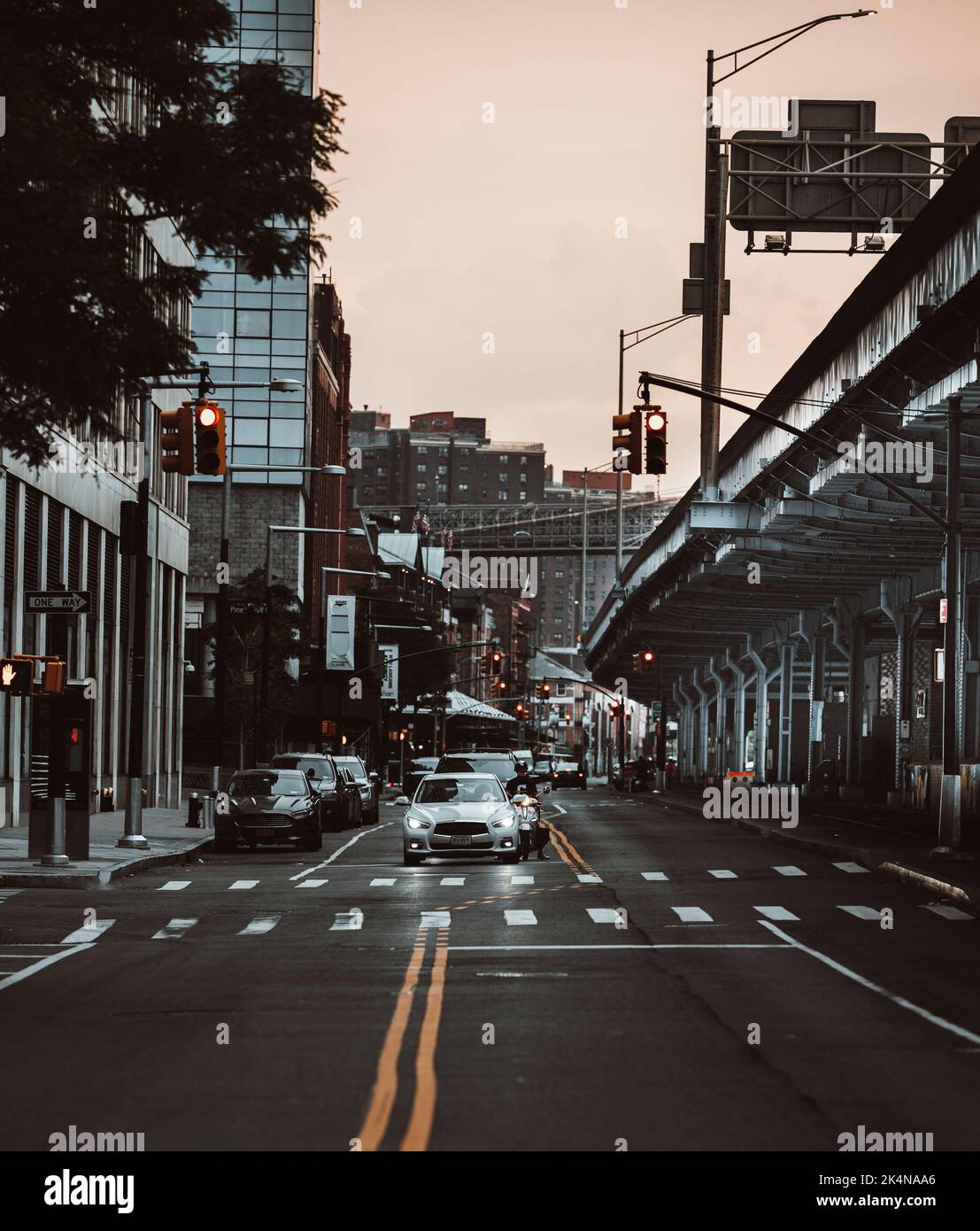 Traffico nella città Manhattan New York City Foto Stock