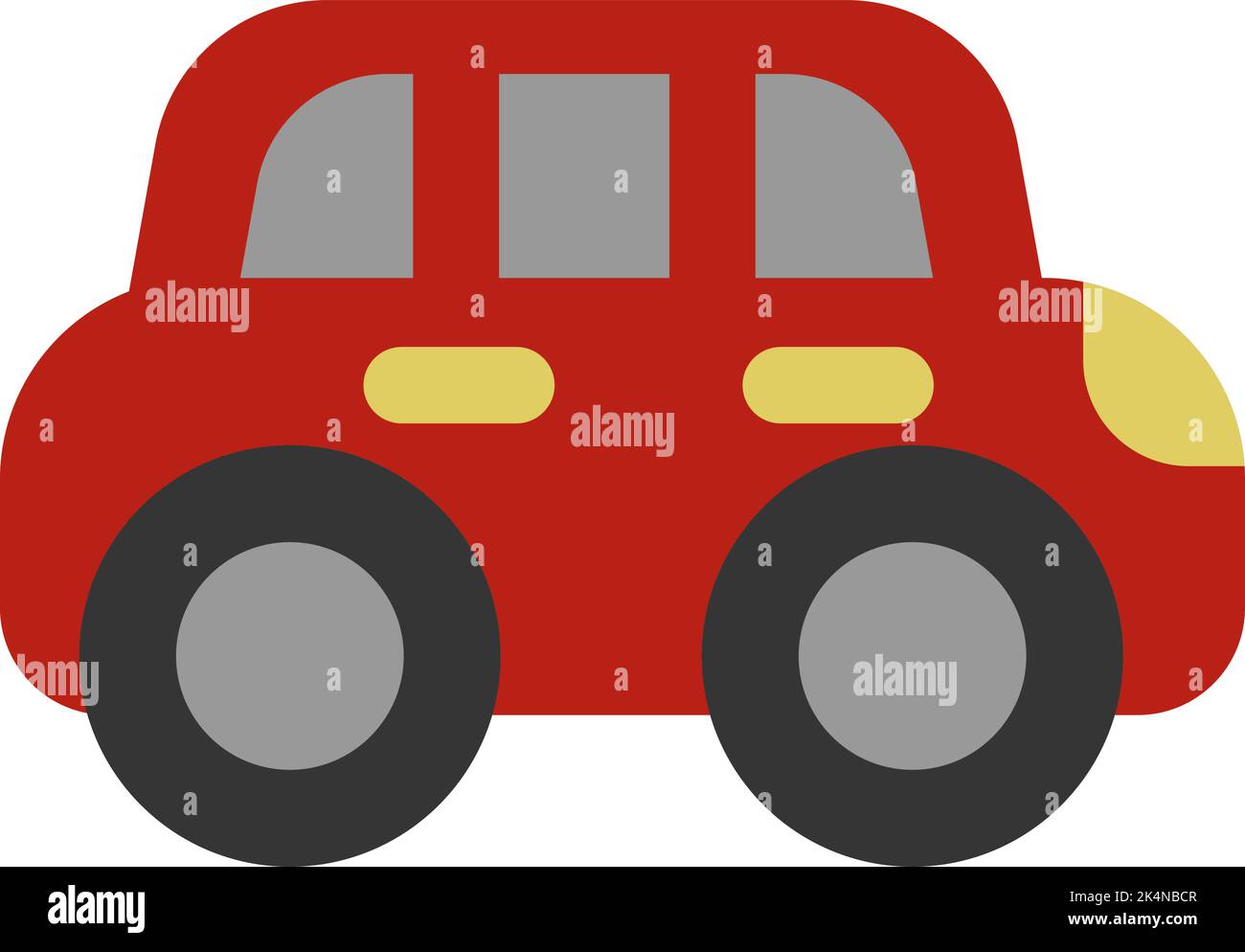 Grande auto da trasporto rossa, illustrazione, vettore su sfondo bianco. Illustrazione Vettoriale