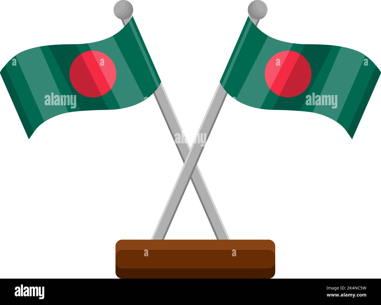 Bandiera del Bangladesh, illustrazione, vettore su sfondo bianco. Illustrazione Vettoriale