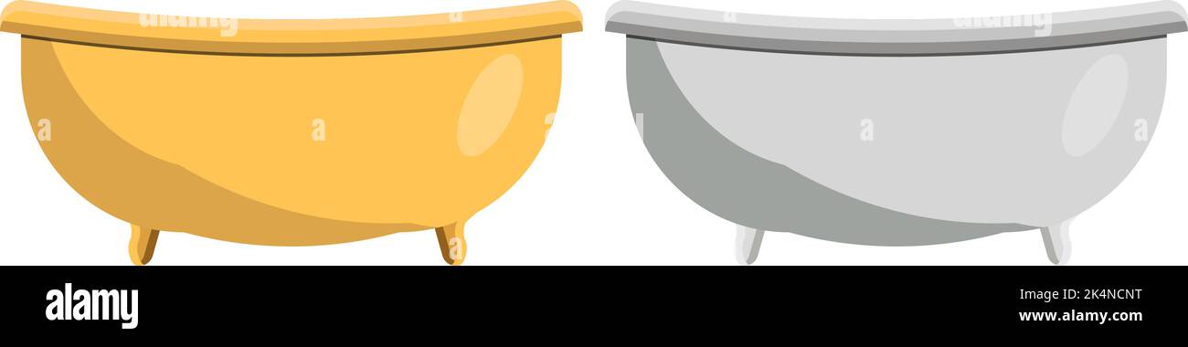 Due vasche da bagno, illustrazione, vettoriale su sfondo bianco. Illustrazione Vettoriale