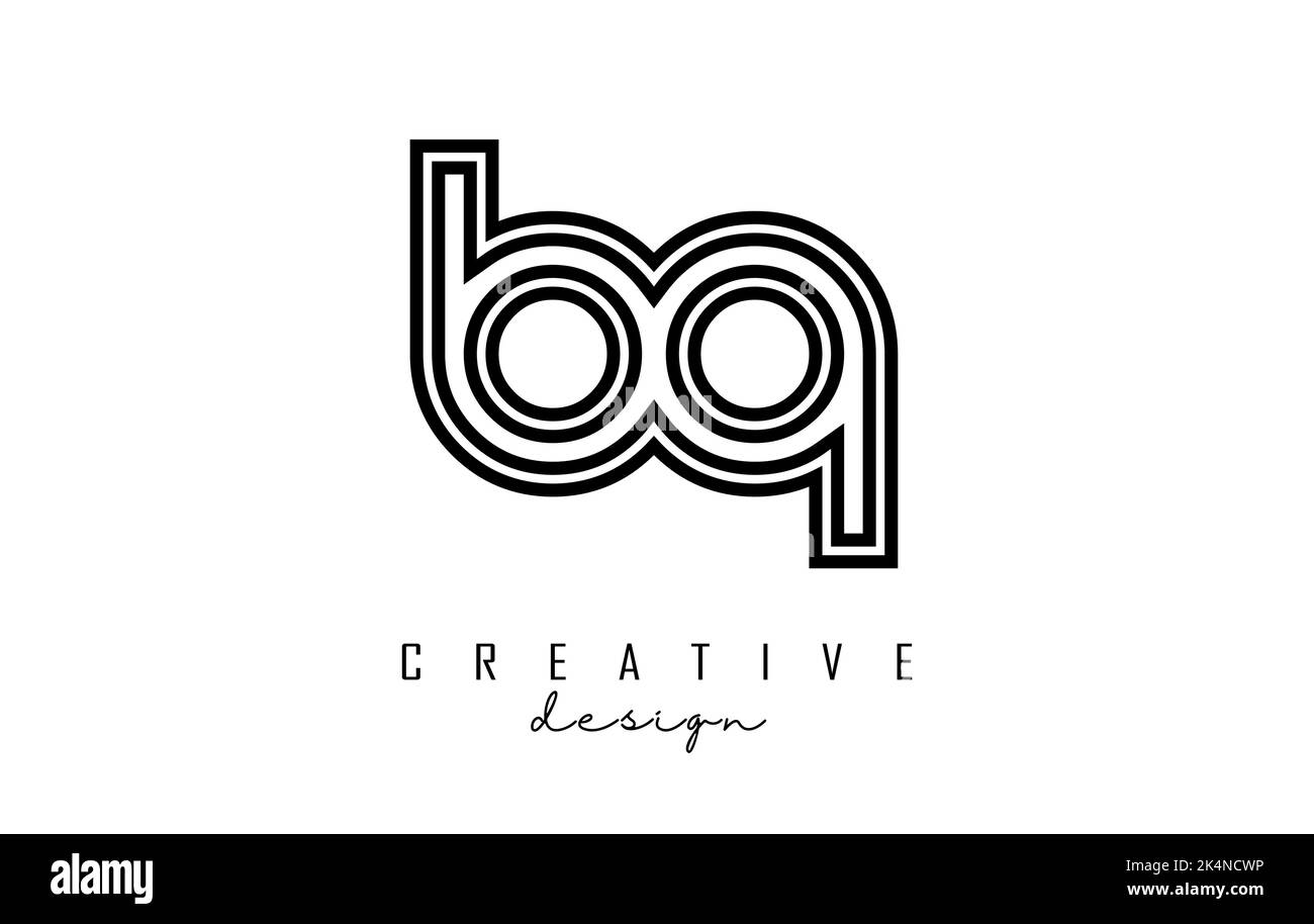 Lettere bq b q logo con un design minimalista. Lettere dal design elegante, semplice e a due lettere. Illustrazione vettoriale creativa con lettere. Illustrazione Vettoriale