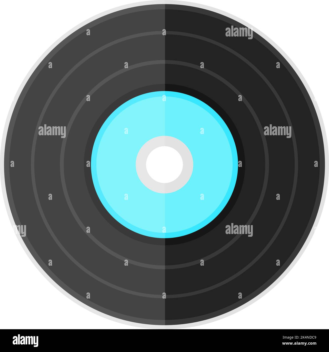 Disco musicale blu, illustrazione, vettore su sfondo bianco. Illustrazione Vettoriale
