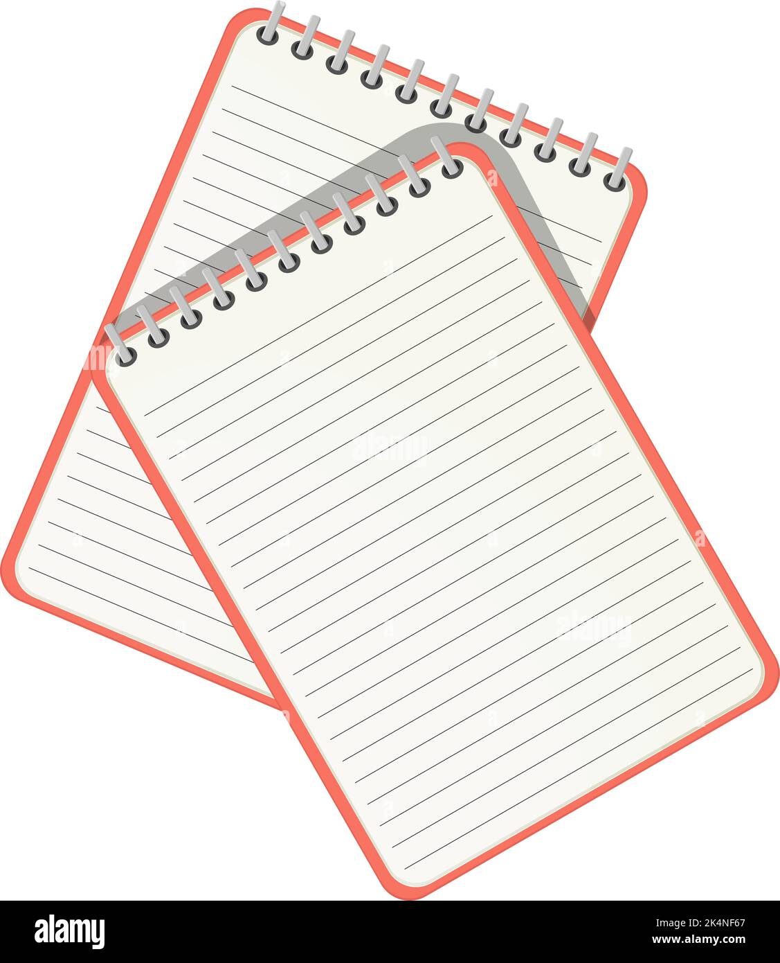 Foglio del notebook, illustrazione, vettore su sfondo bianco. Illustrazione Vettoriale