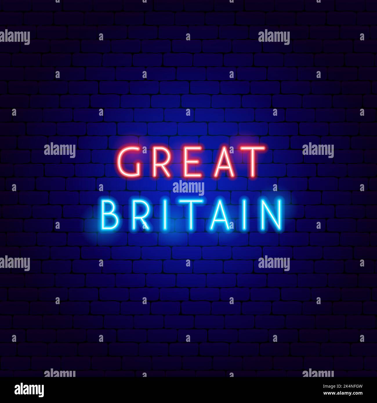 Gran Bretagna Neon testo Illustrazione Vettoriale