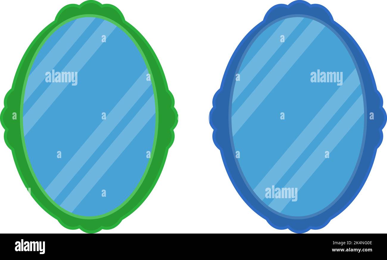 Specchio ornamentale, illustrazione, vettore su sfondo bianco. Illustrazione Vettoriale