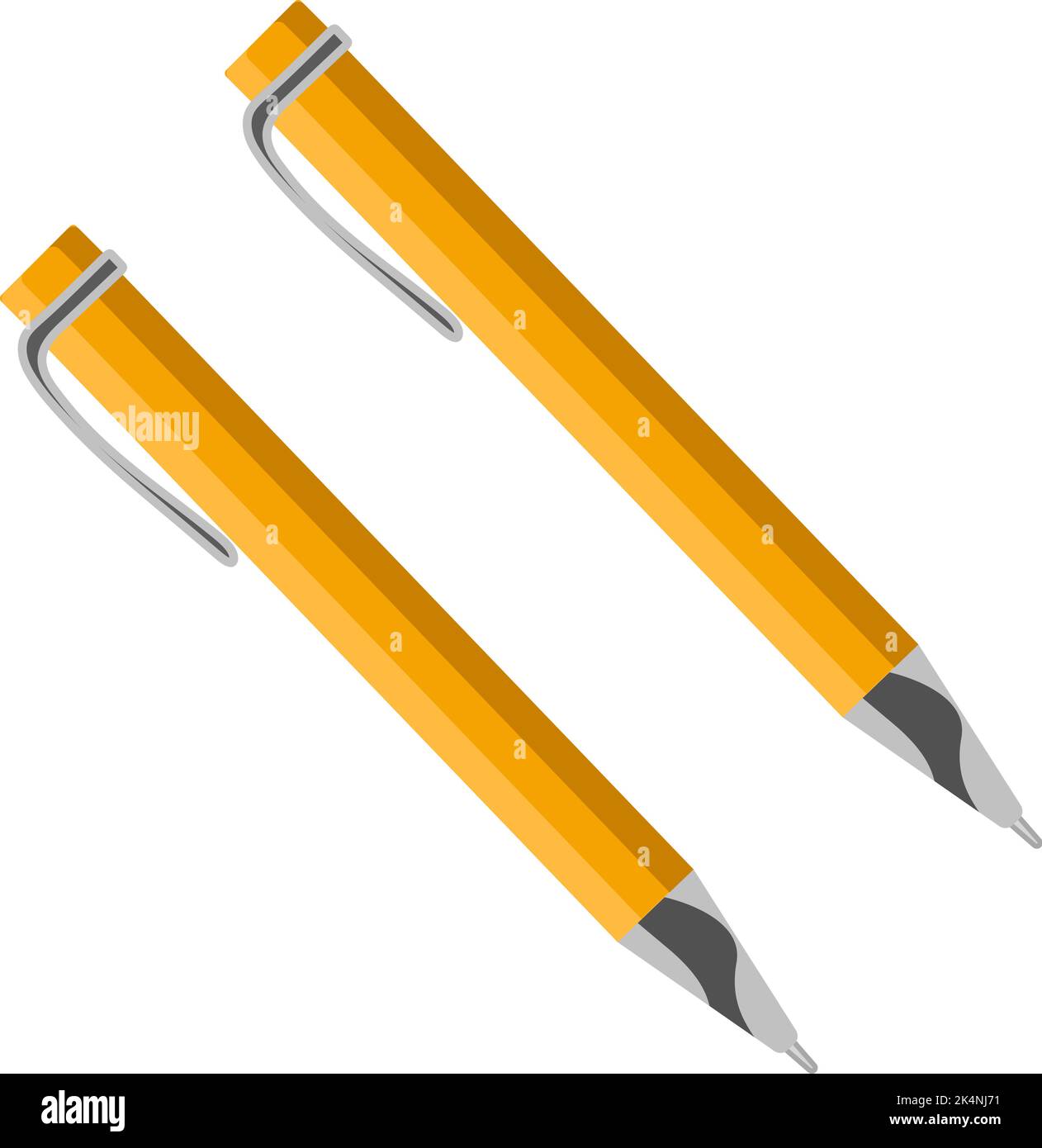 Penne arancioni, illustrazione, vettore su sfondo bianco. Illustrazione Vettoriale