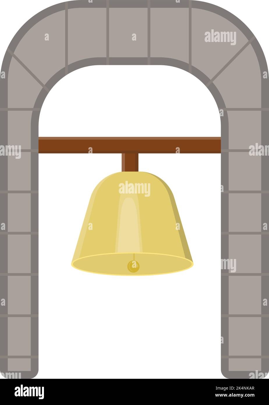 Campana della chiesa, illustrazione, vettore su sfondo bianco. Illustrazione Vettoriale