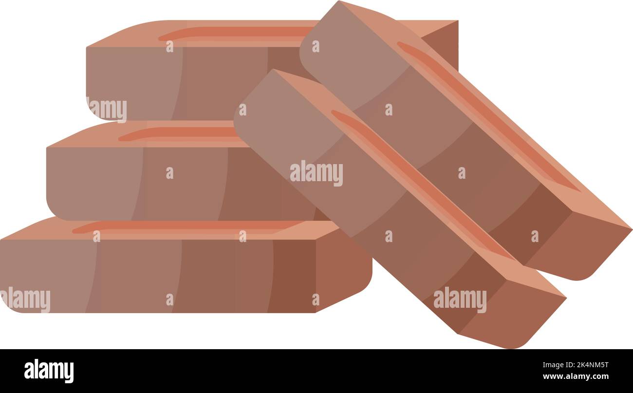 Mattoni da costruzione, illustrazione, vettore su sfondo bianco. Illustrazione Vettoriale