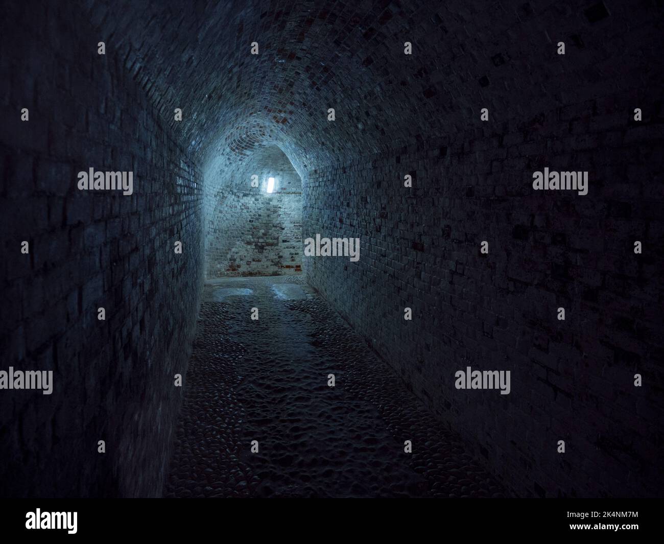 All'interno dei tunnel medievali sotto dover Castle, Kent, UK. Foto Stock