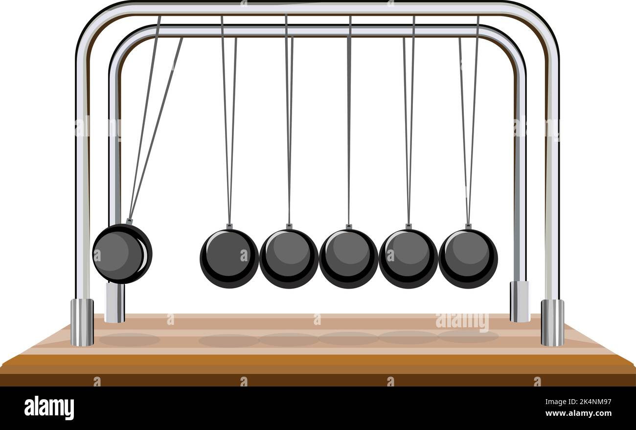Oscillazione del pendolo, illustrazione, vettore su sfondo bianco. Illustrazione Vettoriale