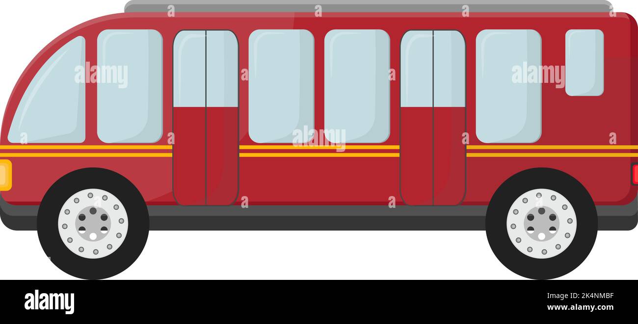 Bus rosso, illustrazione, vettore su sfondo bianco. Illustrazione Vettoriale