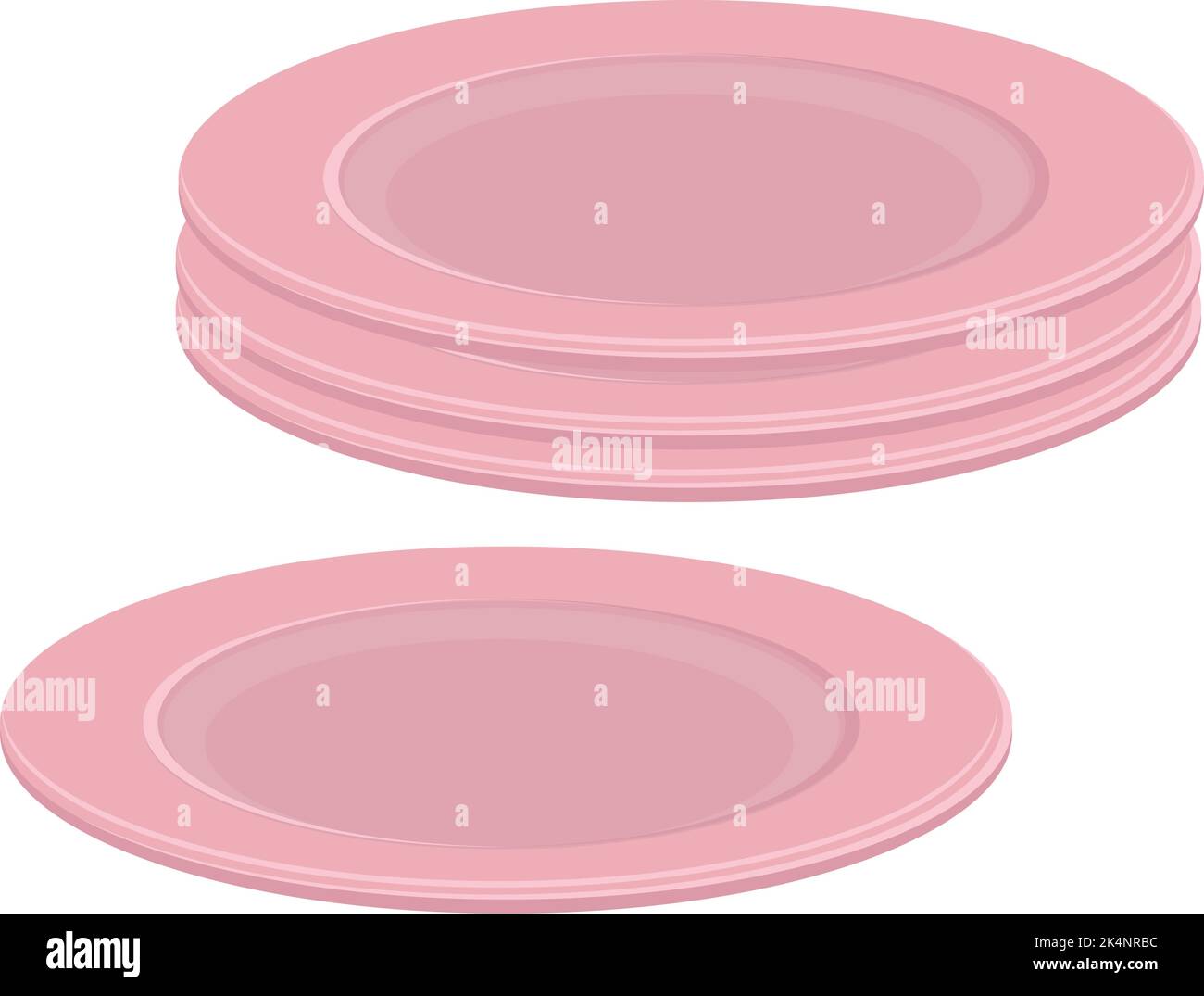 Lastre di plastica rosa, illustrazione, vettore su sfondo bianco. Illustrazione Vettoriale