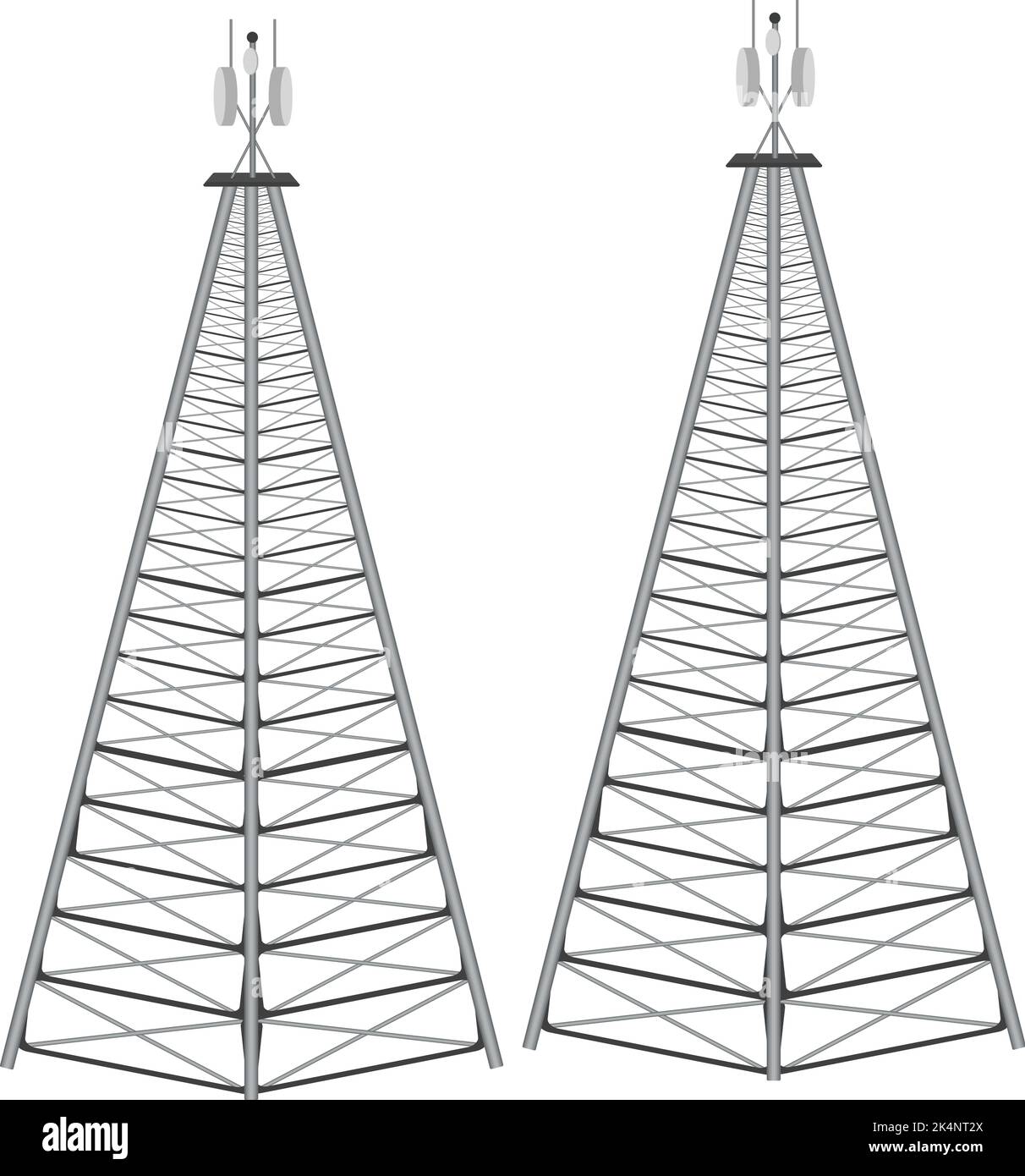 Torre del cellulare, illustrazione, vettore su sfondo bianco. Illustrazione Vettoriale