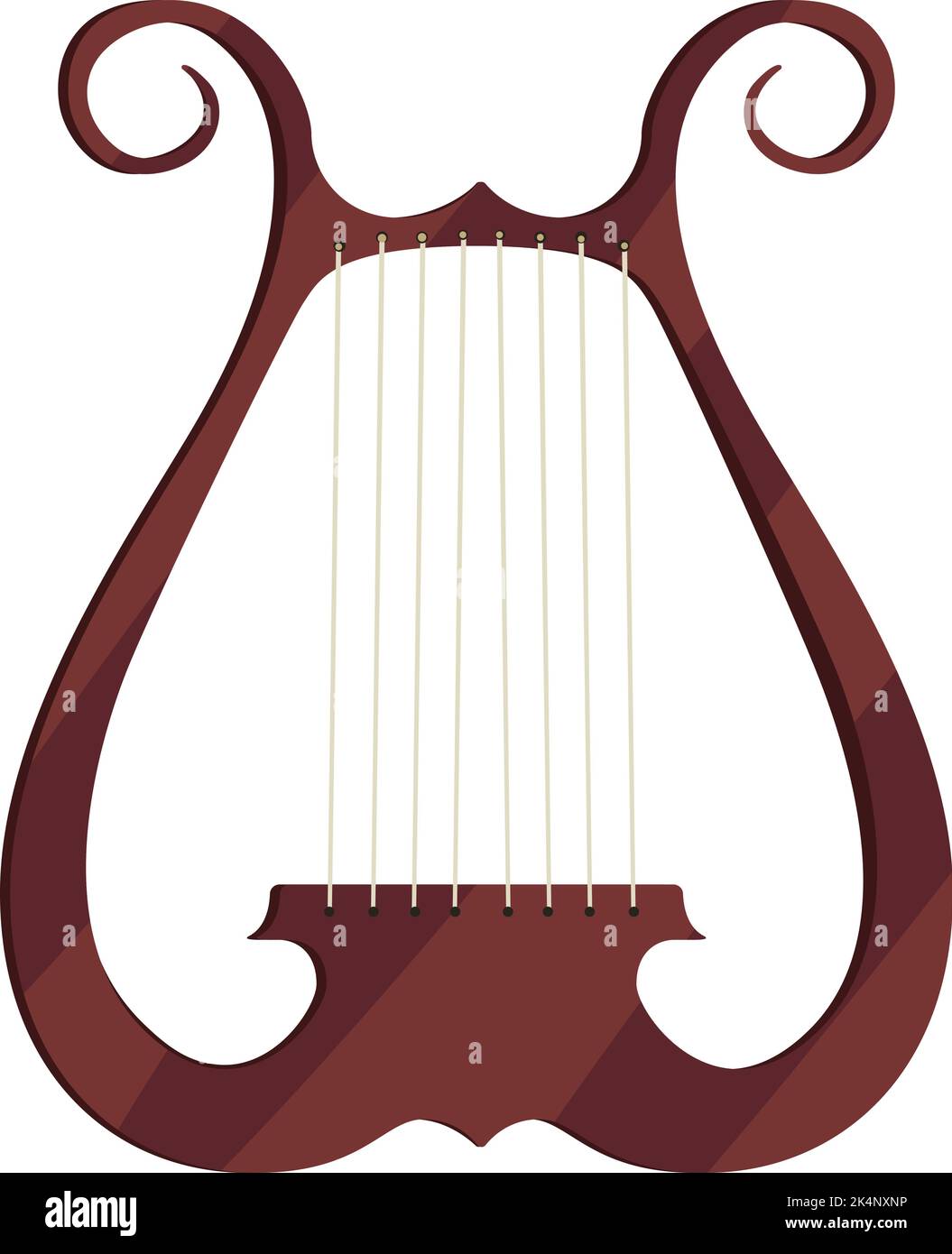 Lira marrone romana, illustrazione, vettore su sfondo bianco. Illustrazione Vettoriale