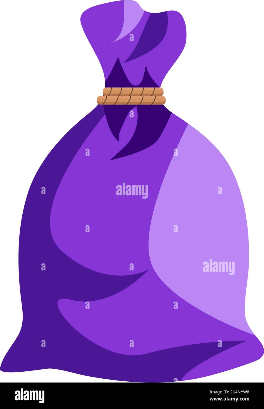 Sacco viola, illustrazione, vettore su sfondo bianco. Illustrazione Vettoriale