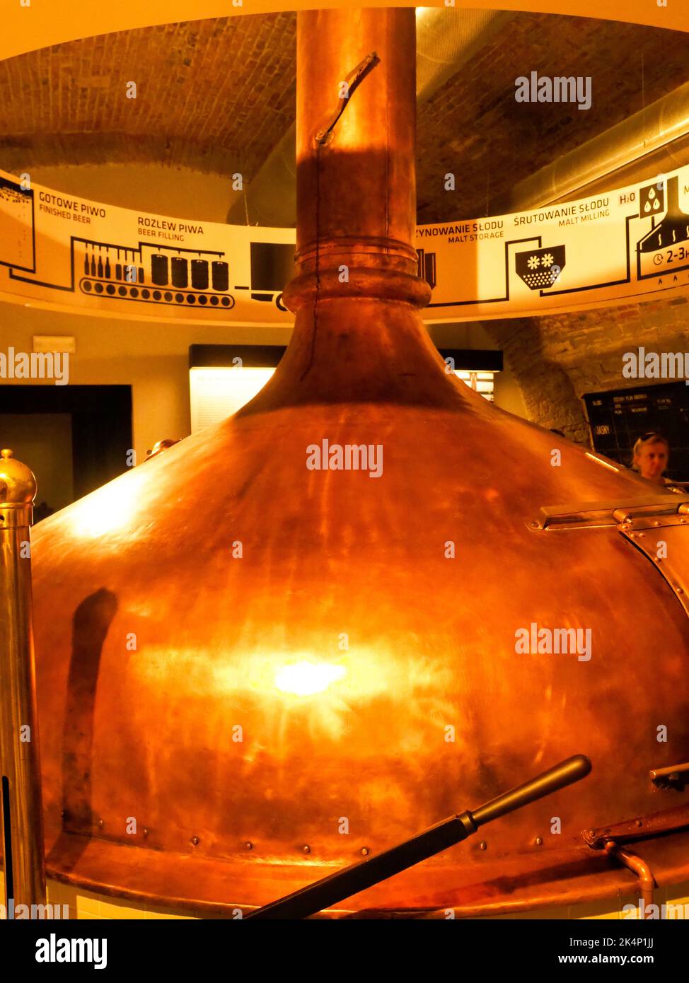Żywiec, Polonia - 1 agosto 2018: Visita al museo della fabbrica di birra Zywiek Foto Stock