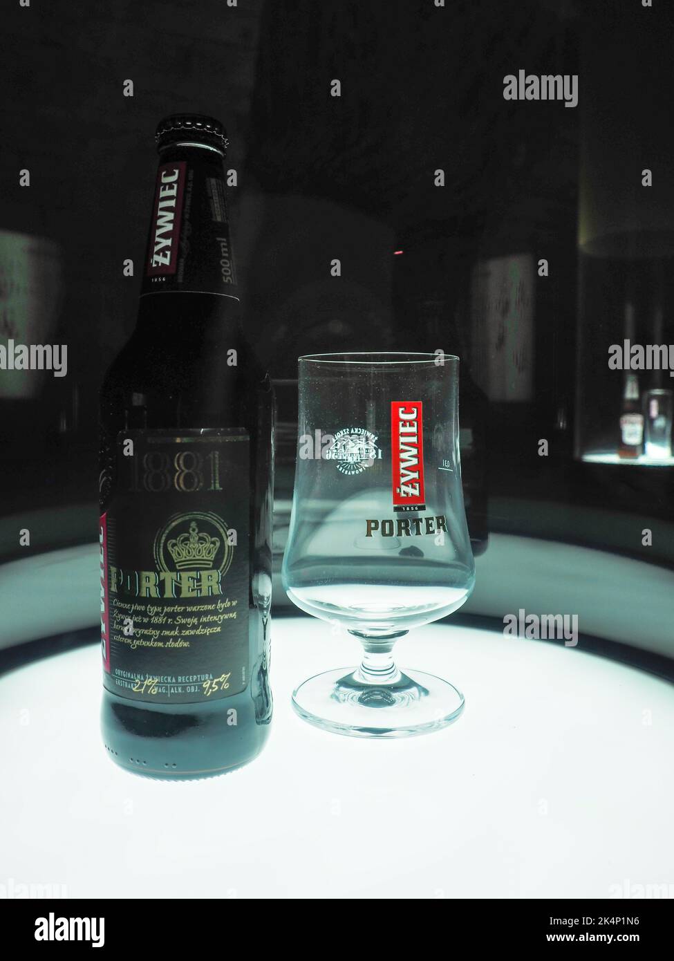 Żywiec, Polonia - 1 agosto 2018: Visita al museo della fabbrica di birra Zywiek Foto Stock