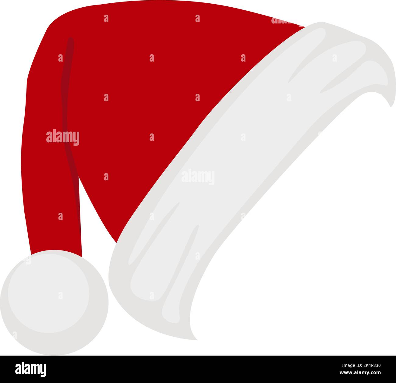 Cappello Santas, illustrazione, vettore su sfondo bianco. Illustrazione Vettoriale