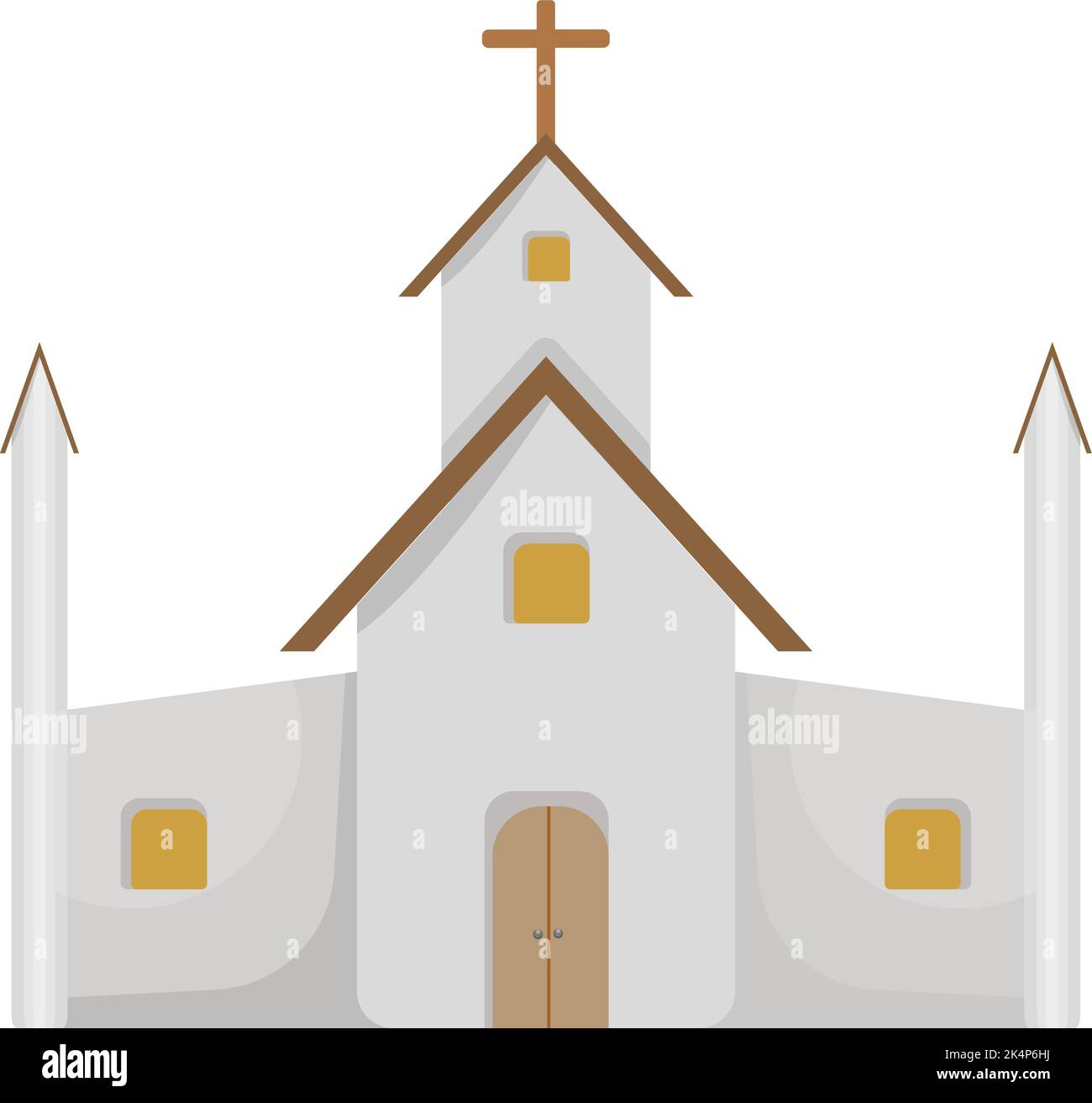 Chiesa di famiglia, illustrazione, vettore su sfondo bianco. Illustrazione Vettoriale