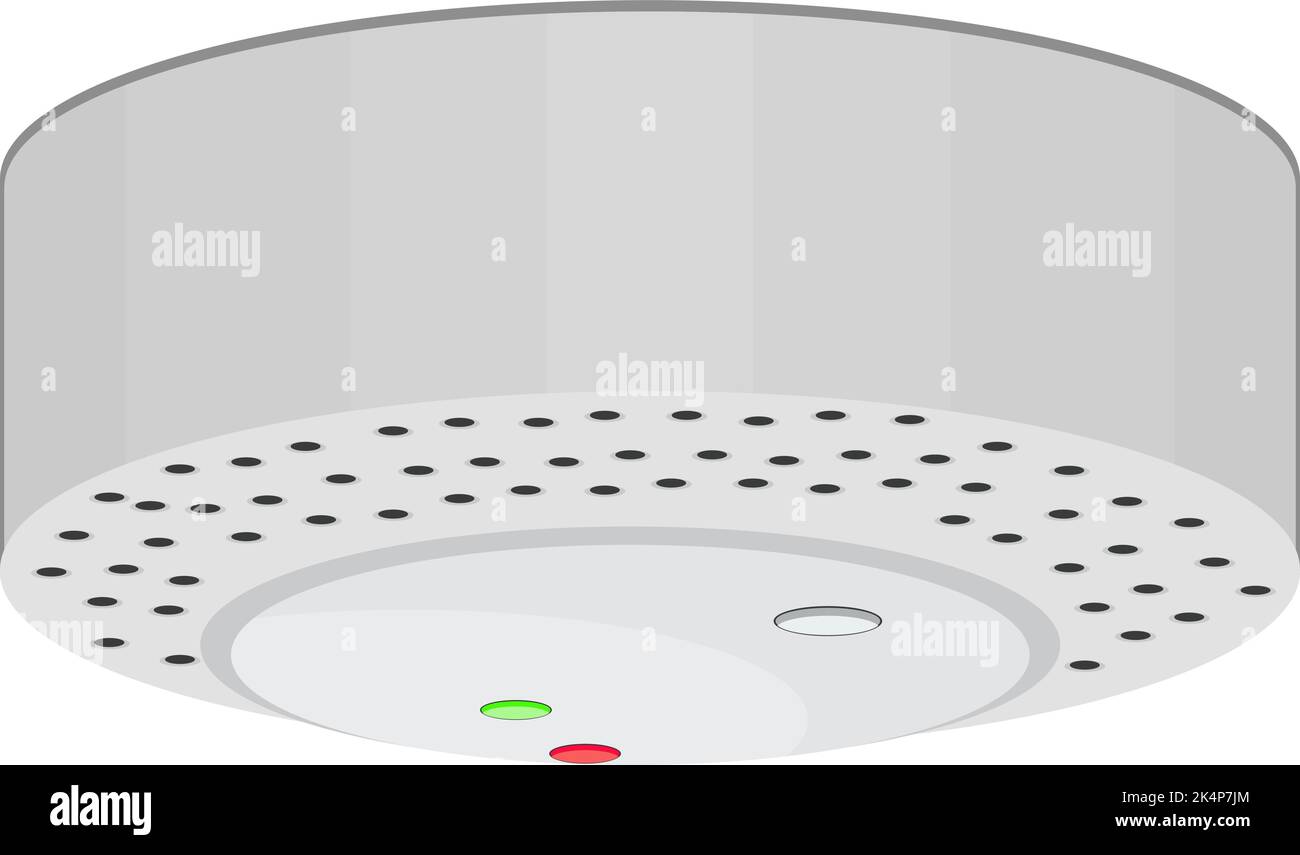 Allarme fumo bianco, illustrazione, vettore su sfondo bianco. Illustrazione Vettoriale